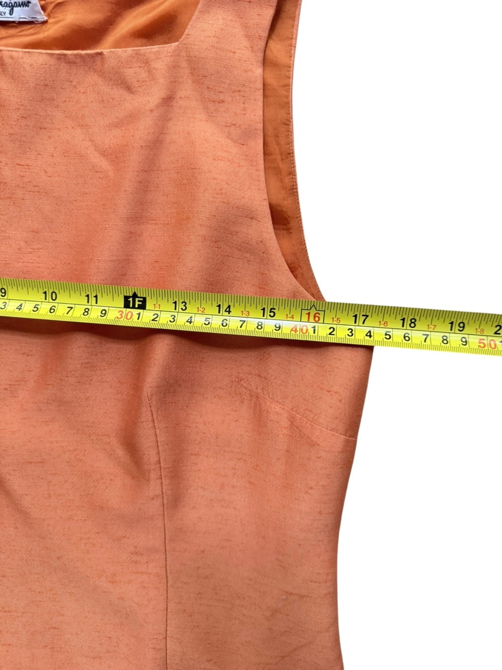 Vintage Salvatore Ferragamo Copper Textured Sleeveless Shell Top Made in Italy - Picture 3 of 8